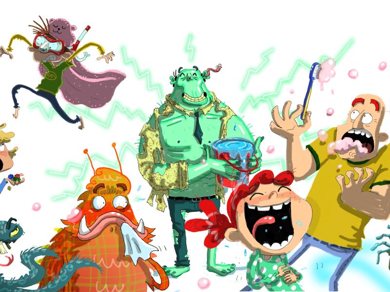 Gyselige monstre og grumme grin. 